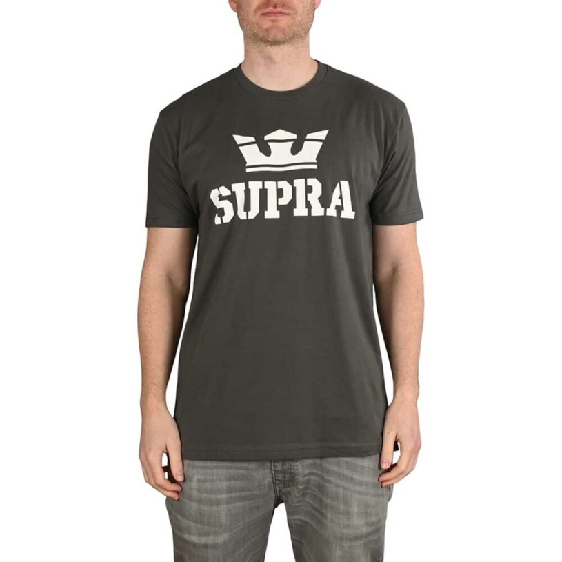 Supra Boven S/s T-shirt Antraciet/wit