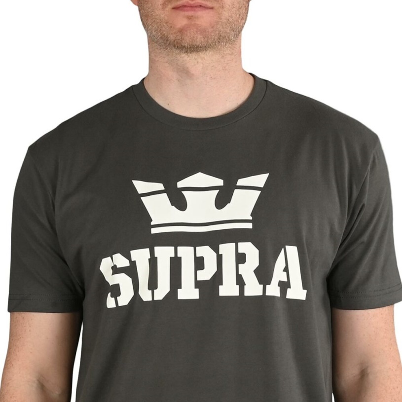 Supra Boven S/s T-shirt Antraciet/wit