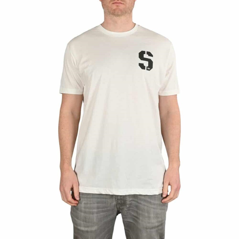 Supra Sstencil Rvs T-shirt Wit/zwart