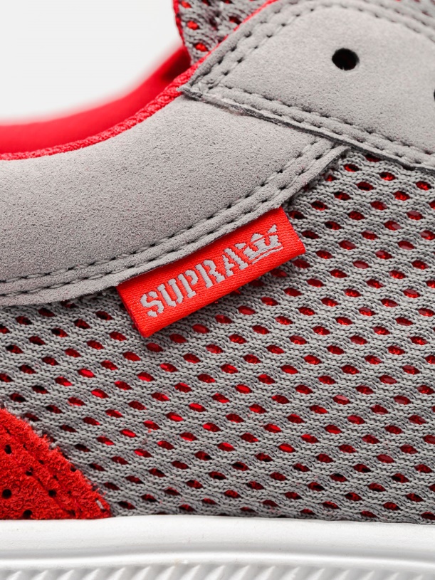 Supra Schoenen Hamerloop Grijs Rood